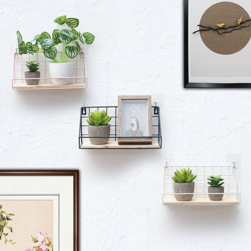 Wood Bracket Shelf, 14.48cm H x 28.98cm W x 11cm D, White