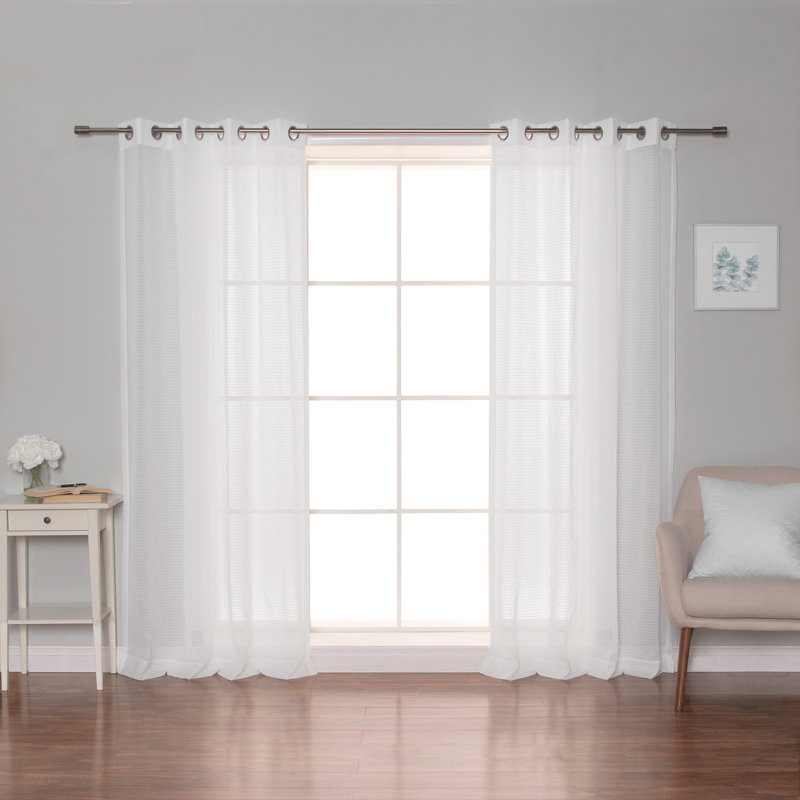 Sheer Curtain Panel Pair, 52" W x 96" L