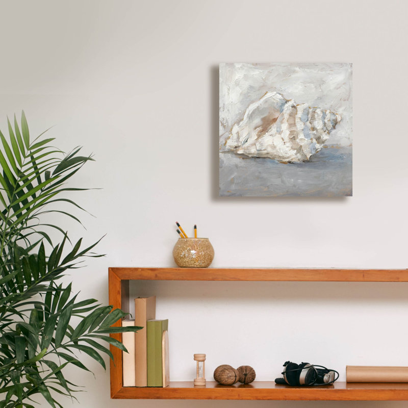 «Blue Shell Study 2» par Ethan Harper, art mural sur toile, H 12 po x l 12 po x P 0,75 po