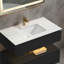 Meuble-lavabo simple mural moderne en bois massif de 36 po avec plateau en marbre et lumière-424624462