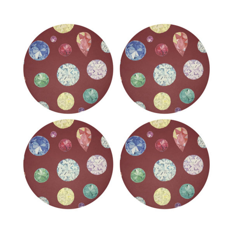 Jewel Pebble 16" Vinyl Placemat, Red