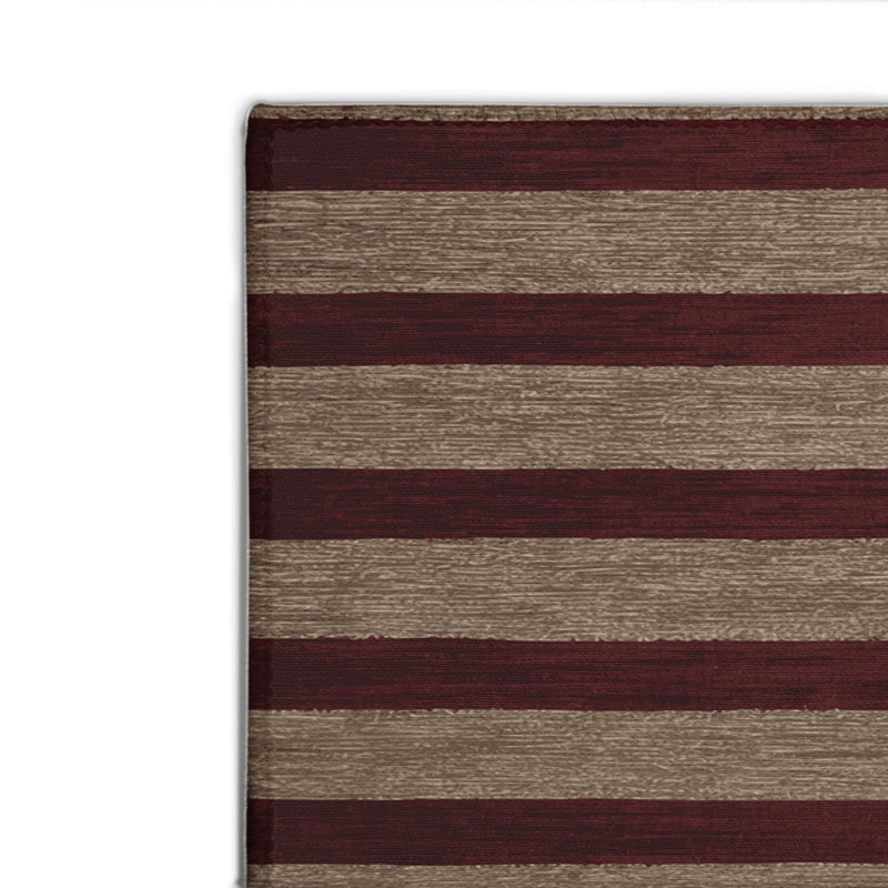 Tapis intérieur / extérieur rouge HorizontalStripes, Rectangle 4pi x 6 pi