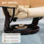 HOMCOM Recliner Chair w/ Footstool 135° Recliner Armchair PU Leather Beige