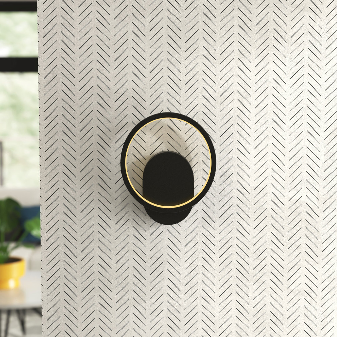 Arismendy 1-Light Modern LED Dimmable Flush Mounted Wall Sconce in Matte Black with Acrylic Shade Wade Logan®