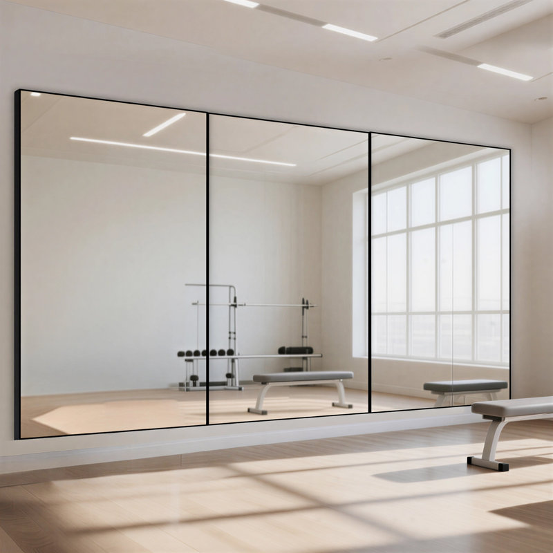 Oversized Full-Length Mirror with Aerospace-Grade Aluminum Frame & Nano Glass – Bedroom, Bathroom, Gym, 71" x 32", Black