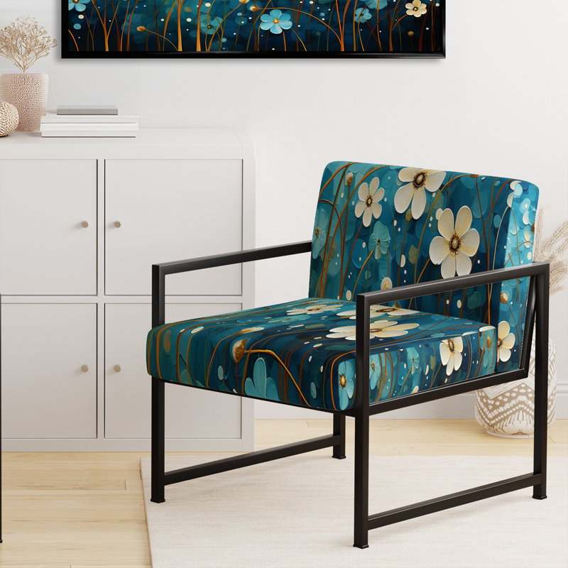 Chaise d'appoint rembourrée Turquoise Tranquility, Noir