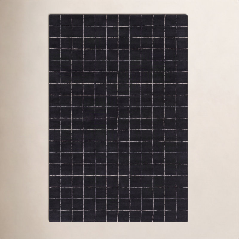Mallory Marine Blue Hand Tufted Area Rug, Rectangle 8' x 10'