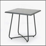 Stylish and Sturdy Steel Side Table with Symmetrical Design and Complementary Finish