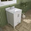 Petit meuble-lavabo de salle de bain 24 po avec 2 portes, 1 tiroir et trou de robinet, facile à assembler