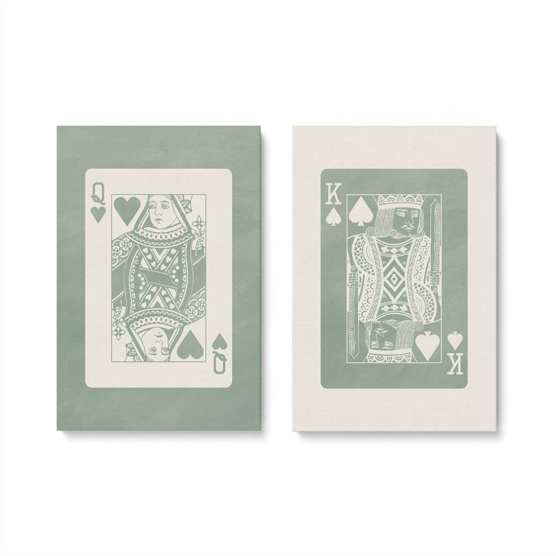 Ensemble de 2 cartes grand et grand sauge, H 37 po x l 64 po, Toile tendue
