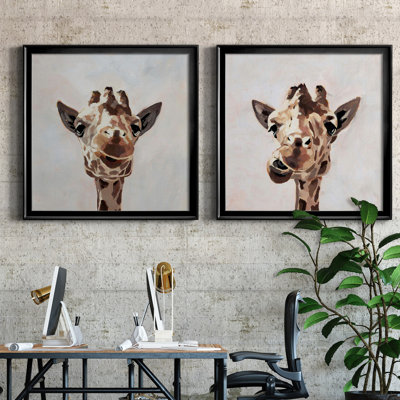 Girafe's Gaze I Giraffe's Gaze I - Ensemble de 2 cadres photo sur toile