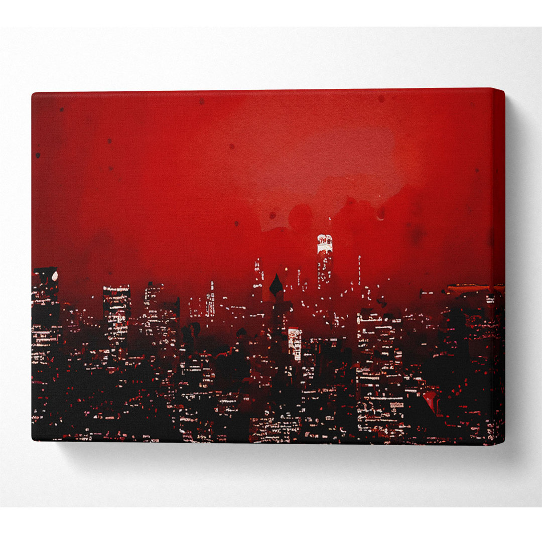 New York City Empire State Building Rot - Kunstdrucke auf Leinwand - Wrapped Canvas