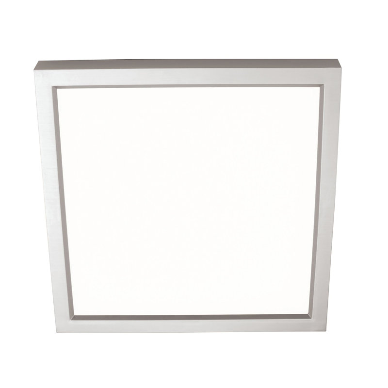 Lenwood Acrylic LED Flush Mount, 0.75"H x 4.4"W x 4.4"D, Satin Nickel