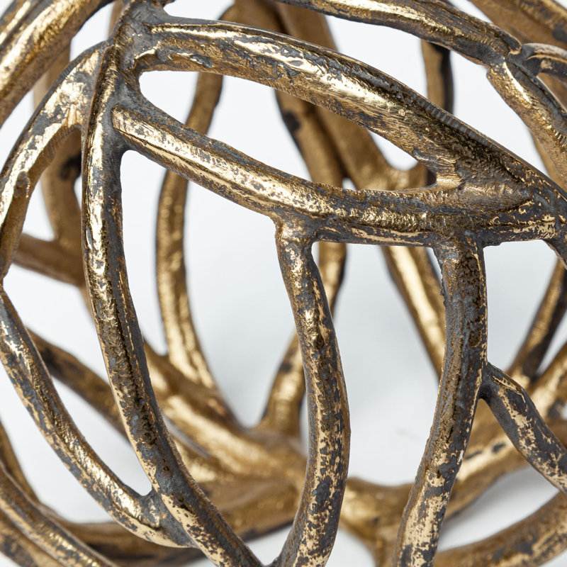68414 -Sphaira Noir Ii (Large), Gold, 4.75" H x 4.75" W x 4.75" D