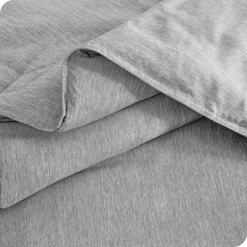 Bare Home Heathered Comforter Set - Ultra-Soft - Goose Down Alternative - All Season Warmth, Heather Charcoal