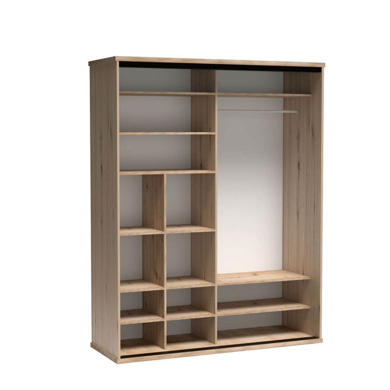 CALI Laminate Wardrobe, 217cm H x 199cm W x 60cm D