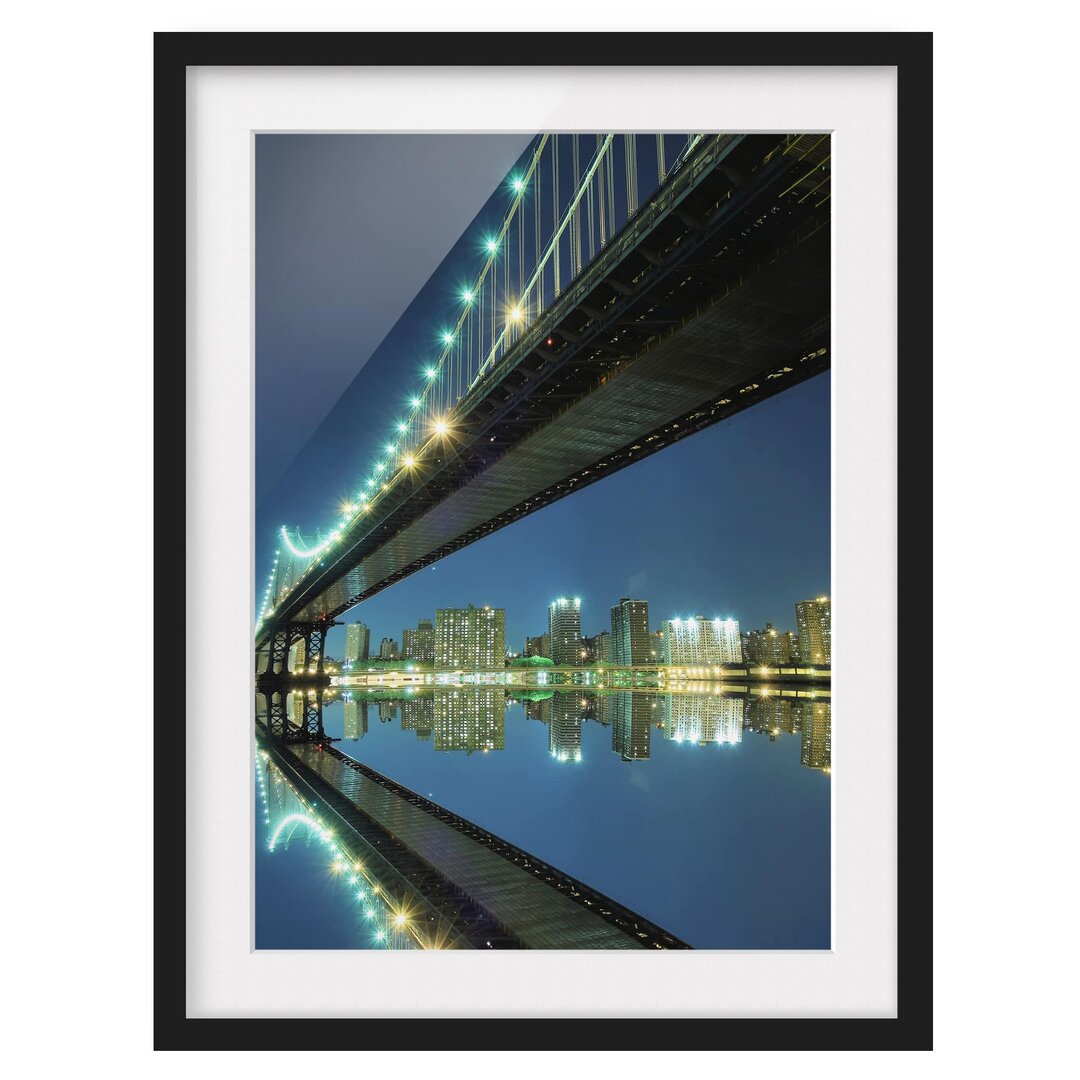 Gerahmter Fotodruck Abstract Manhattan Bridge