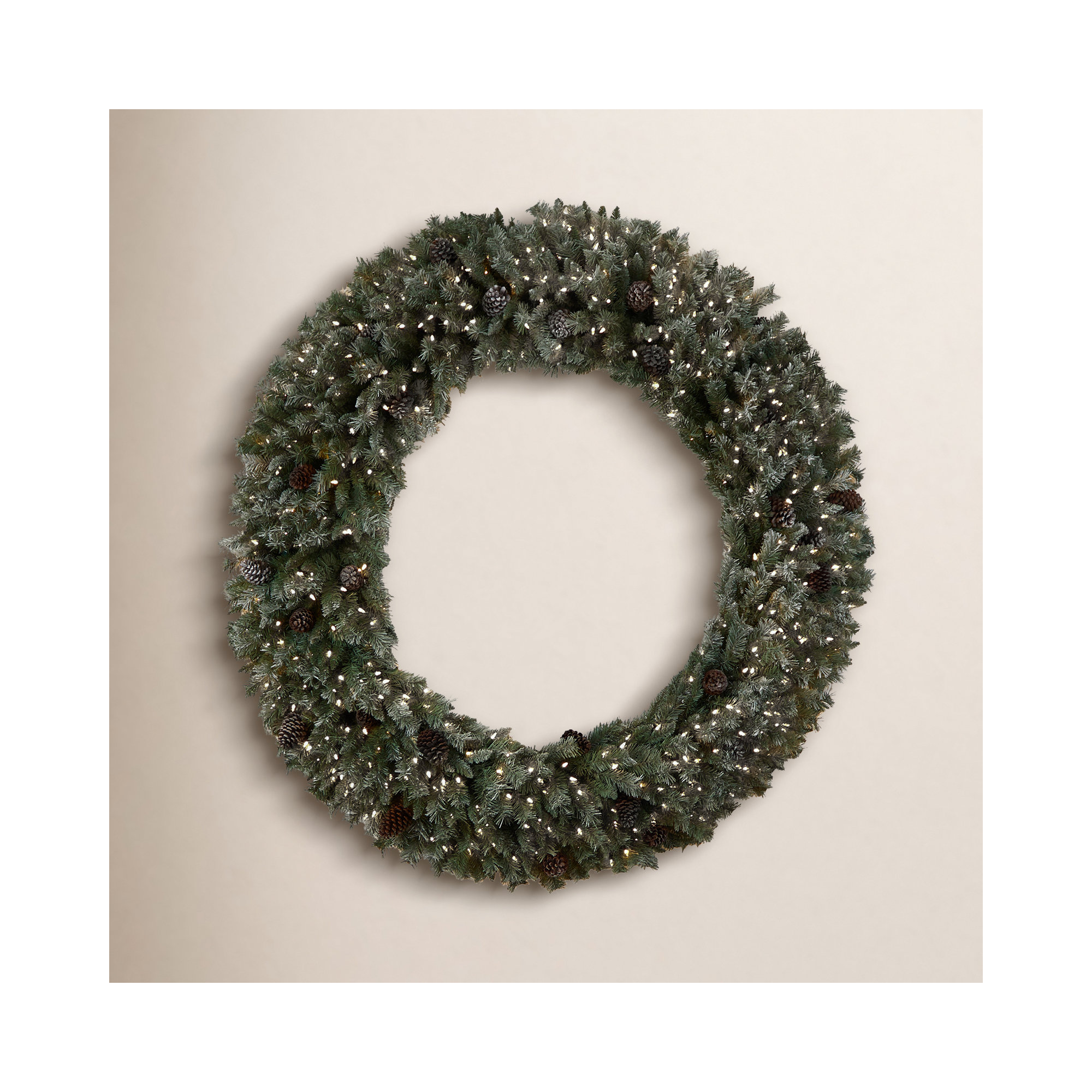 72'' Faux Pine Lighted Wreath