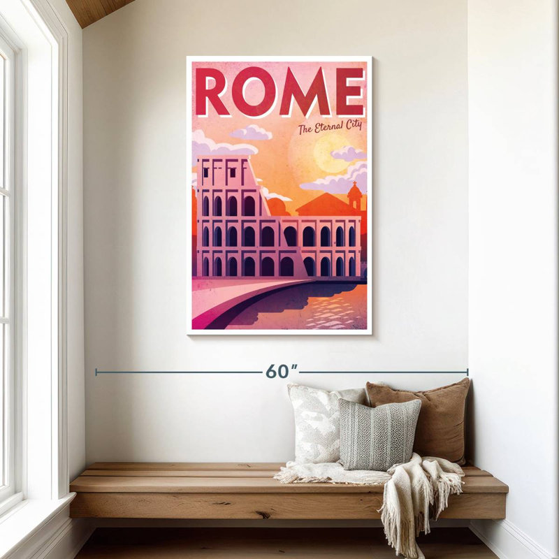 Affiche rétro de Rome, Rome, H 45 po x l 30 po