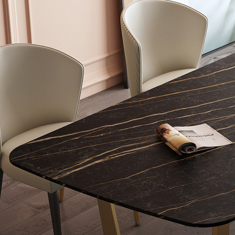 Light Luxury Simple Rock Dining Table Sets., 29.53"H x 55.12"L x 31.5"W
