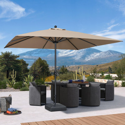 10 Square Outdoor Market Table Taupe Umbrella