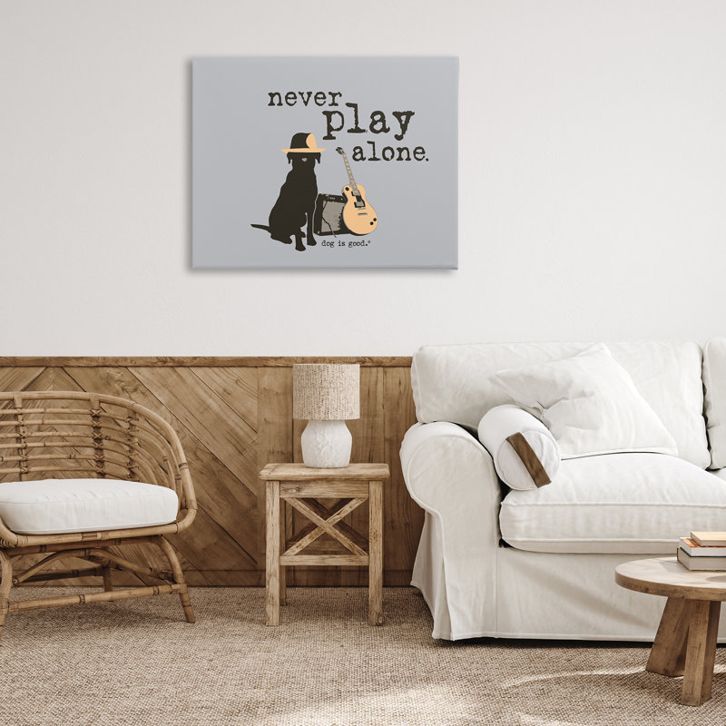 «Never Play Alone with Dog», art mural par Dog Is Good, H 30 po x l 40 po