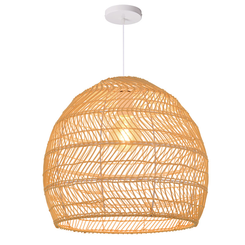 Luminaire suspendu en forme de dôme à 1 lumière Turbeville, H 19,68 po x l 21,65 po x P 21,65 po