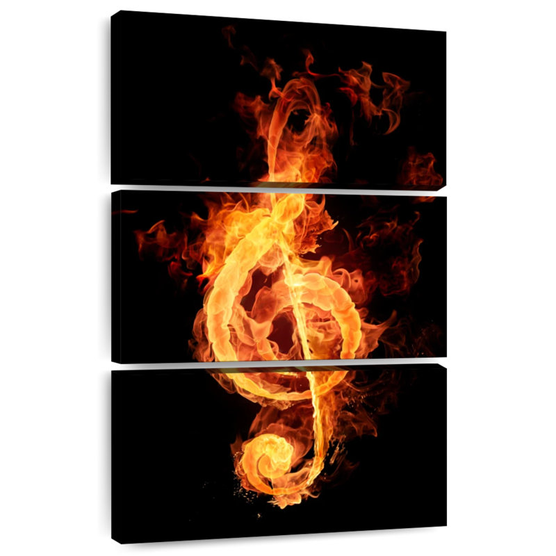 Abarca Flaming G Clef, 38" H x 24" W
