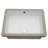 19"x15" White Ceramic Rectangular Undermount Bathroom Sink with Overflow