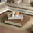 Simple rotating square stone slab coffee table