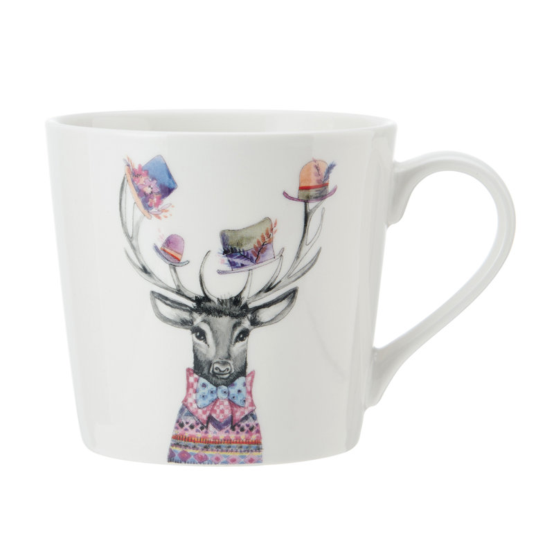 Tipperleyhill Stag Print Porcelain Mug, 380ml