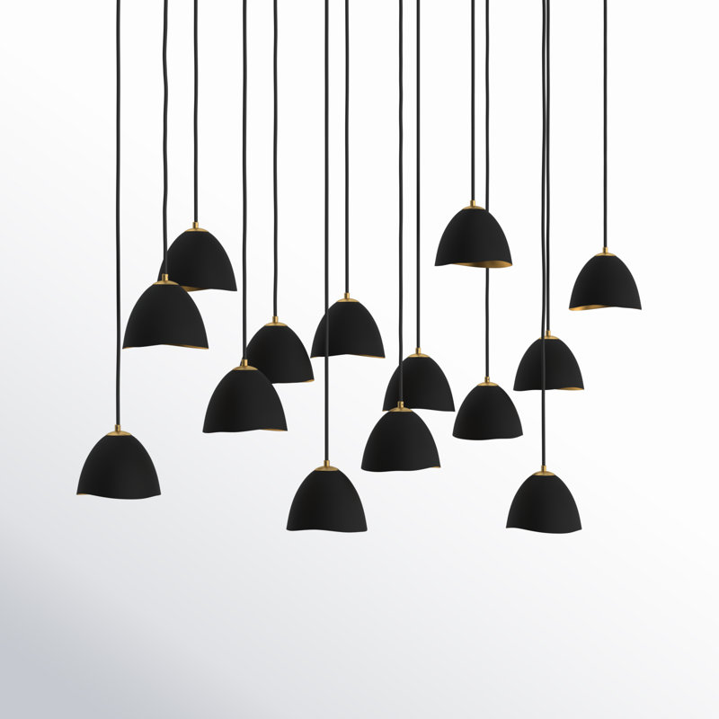 Nula 14 - Light Chandelier, Shell Black