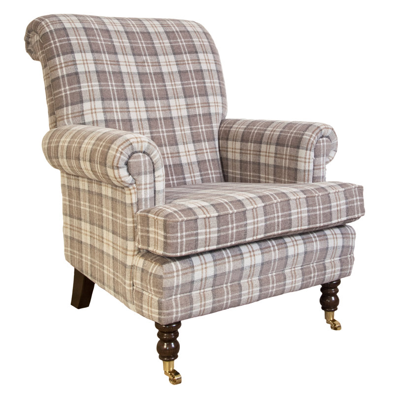 Wrangell Upholstered Armchair, Natural Tartan