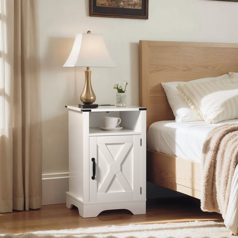 Table de chevet Bradford Farmhouse, Blanc, Individual