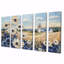 «White Blue Windmills Floral Fields III - Windmills», ensemble de reproductions d'art mural-514476216