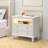 28" Solid Wood Nightstand With 2 - Drawer, Charging Station and Led Light-164197051