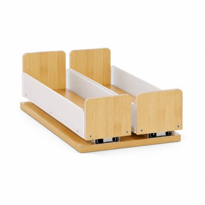 Bamboo Pull-Out Spice Rack Organizer, Heavy-Duty Sliding Seasoning Storage, Vertical Organization for Kitchen Cabinet and Pantry