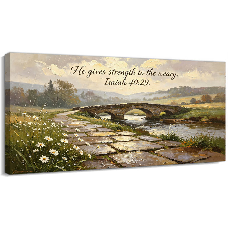  «Christian Landscape», art mural sur toile, verset biblique inspirant pour le salon ou la chambre à coucher, œuvre d'art sereine, prêt à accrocher, 20 po x 40 po