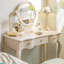 Coiffeuse avec miroir, 3 tiroirs, 1 chaise