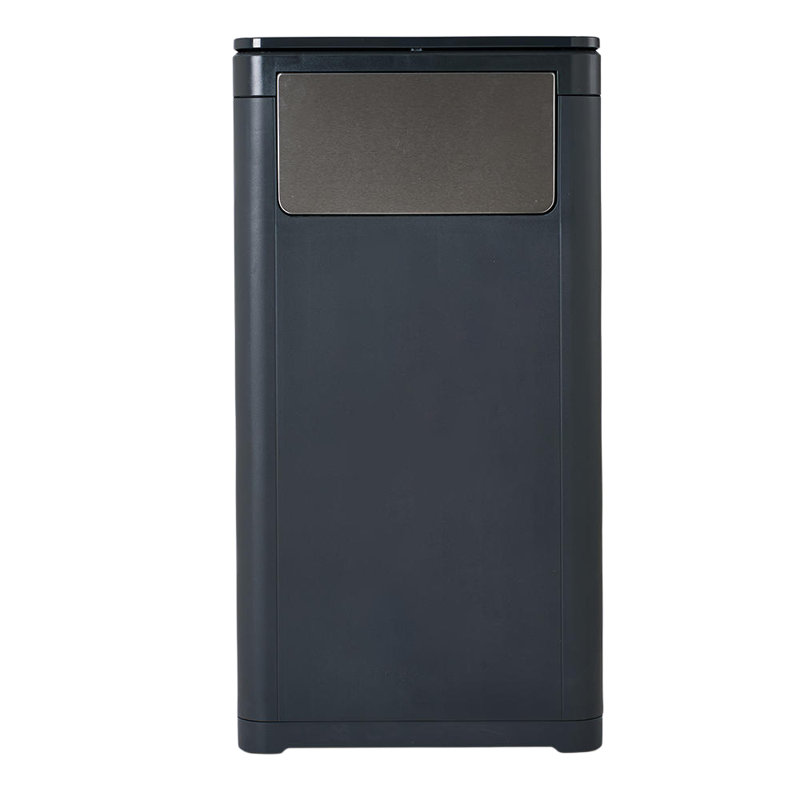 Plastic Touch Top Waste Bin, 32, Black