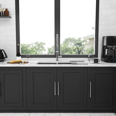 Double Bowl(50/50) Undermount Sink- 30"x19" Double Bowl Kitchen Sink 16 Gauge with Two 10" Deep Basin