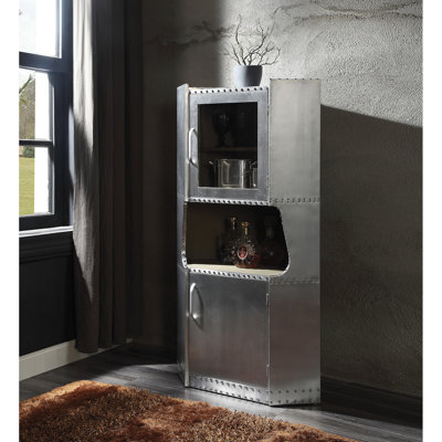 Armoire 2 portes en aluminium avec tablette interne pour cadre de maison bien rangé et 1 présentoir