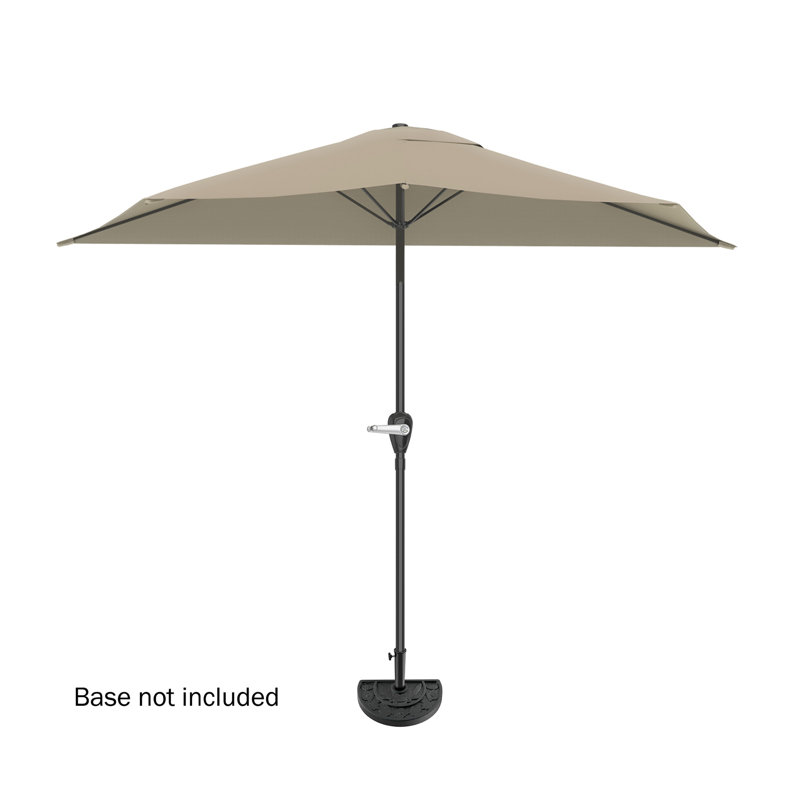 Demi-parasol demi-patio - Parasol 9 pi avec manivelle - Petit auvent pour balcon, table ou terrasse par Pure Garden (Sable)