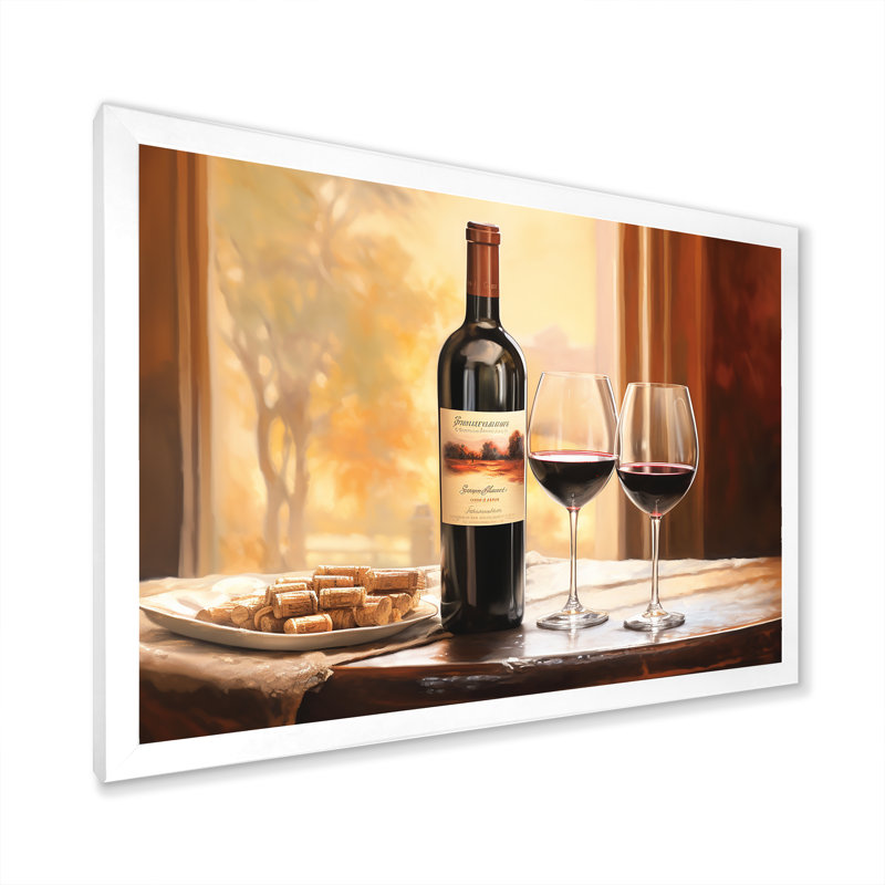 Nebbiolo Nuance II sur toile, Cadre simple blanc, H 16 po x l 32 po x P 1 po