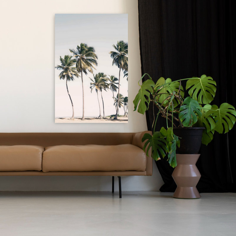 «Tropical Paradise», art mural contemporain abstrait, H 48 po x l 32 po