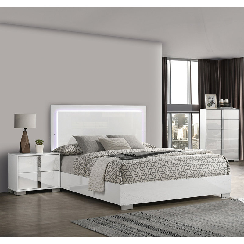 Queen Bed, White, Queen, White