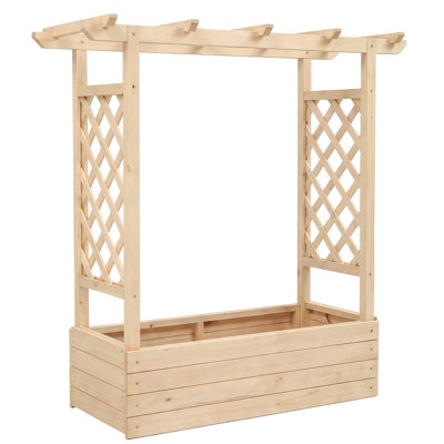 Sabeera Wood Planter Box with Trellis