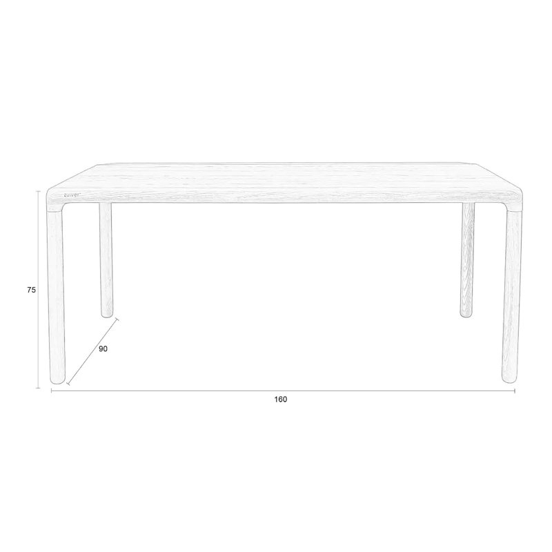 Storm Solid Wood Dining Table, 30"H x 63"L x 35"W, Natural