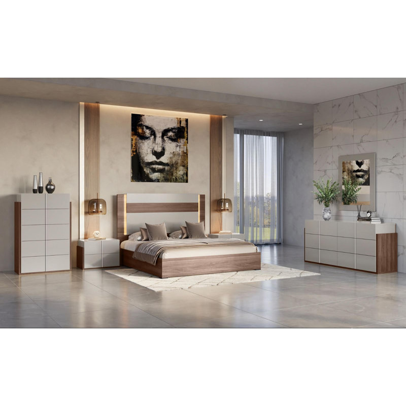 Aryna 5 Piece Collection Beige Bedroom King, Beige, King