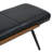 Mid-Century Modern Faux Leather & Metal Bench - Black & Walnut